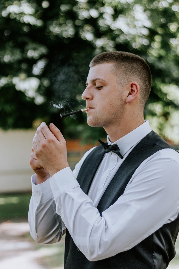 Boy with cigarette.
