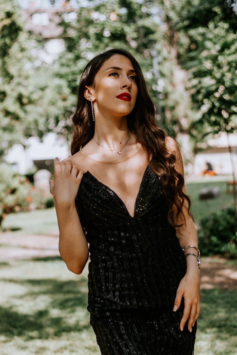 Girl in black.