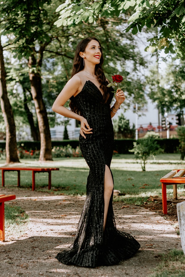 Girl in black.