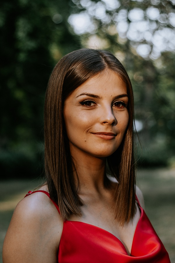 Girl in red.